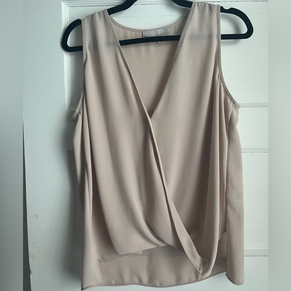 Chelsea28 beige/nude tank blouse size medium